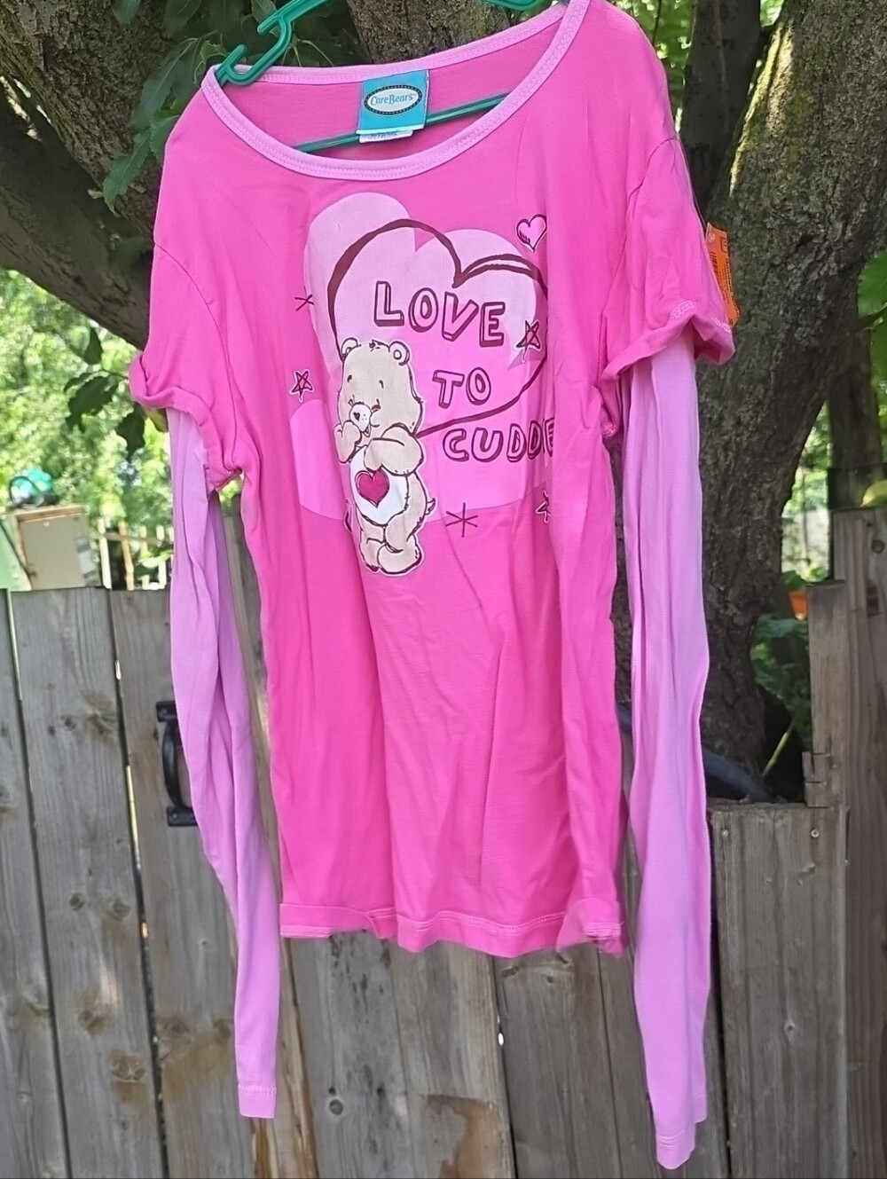 Kids Pink 'Love to Cuddle' Long Sleeve Layered Tee